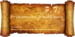 Prikosovits Trajánusz névjegykártya